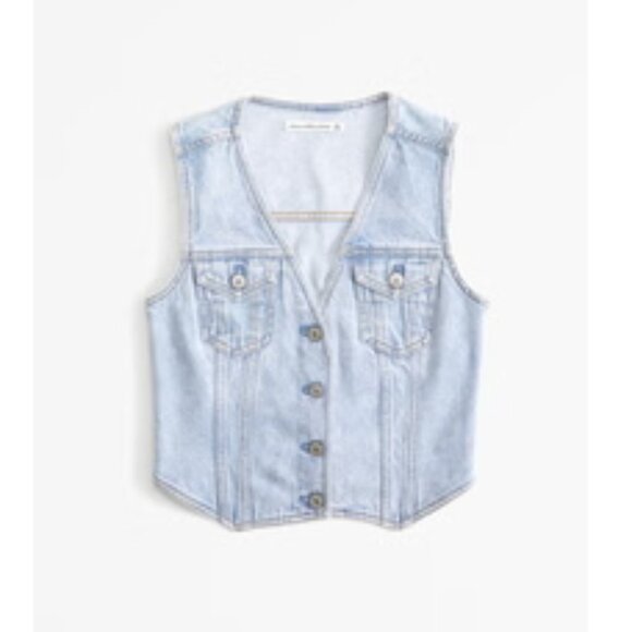 Abercrombie | Light Blue Denim Vest - Picture 1 of 5